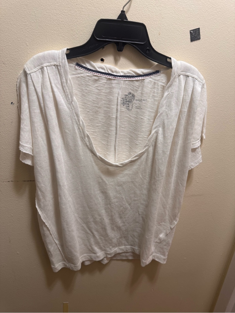 Pilcro White Short Sleeve Scoop Neck Tee size small